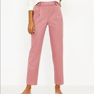 Loft Pull On Tapered Pants in Pink Melange